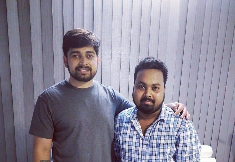 Samprit Sarkar with Hitesh Choudhary at the office